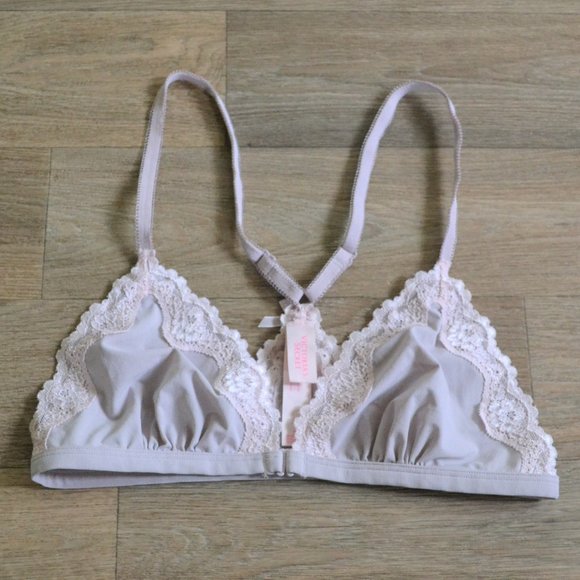 Victoria's Secret Front Closure Lace Soft Pink Nude Bra Size Small - Picture 1 of 4
